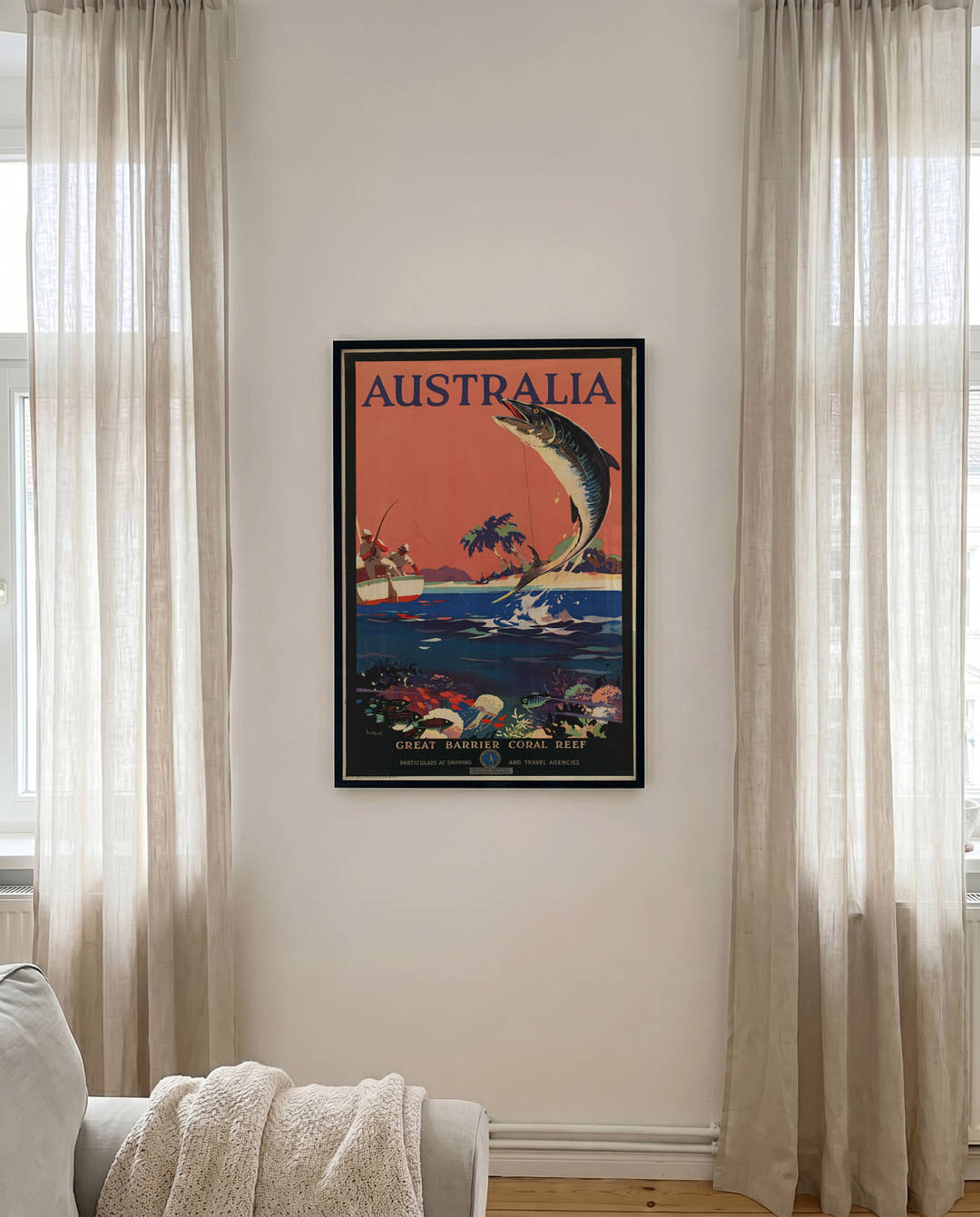 Vintage Australien Reise &amp; Korallenriff Poster – GBR