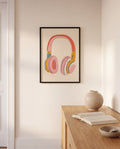 Typografie & Illustration Kopfhörer Poster – Music Mood