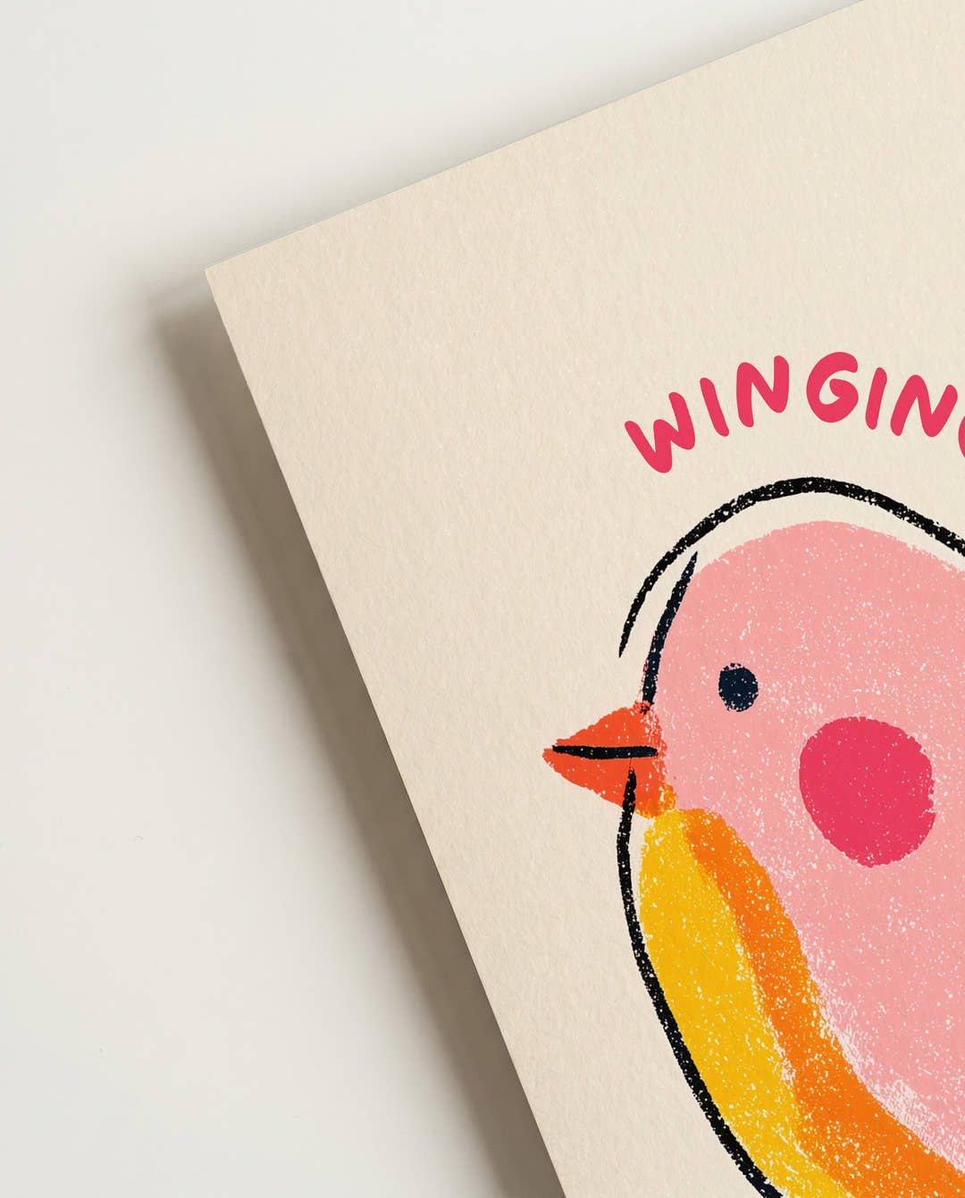 Bunter Vogel Illustration &amp; Typografie Poster – Winging It Daily