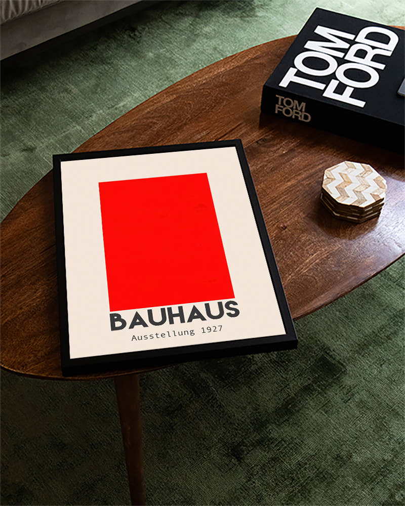 Abstraktes Bauhaus Farbflächen Poster – Ausstellung 1927 Poster – FineArt Wandbild, moderne Kunst &amp; Fine Art Print von Spawnd, handgefertigt &amp; Made in Germany