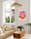 Abstraktes Blumenposter im Bauhaus-Stil – Abstract Bloom Poster – FineArt Wandbild, moderne Kunst & Fine Art Print von Spawnd, handgefertigt & Made in Germany
