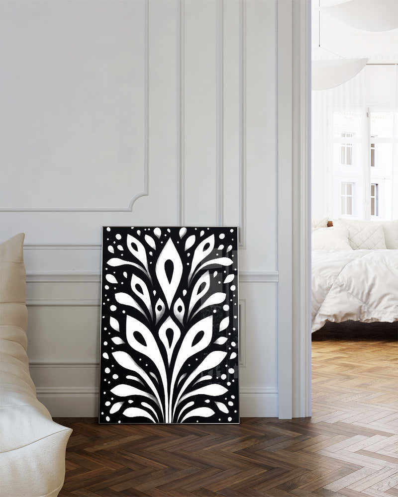 Abstraktes Kontrast Linien Poster – Black Balance Poster – FineArt Wandbild, moderne Kunst & Fine Art Print von Spawnd, handgefertigt & Made in Germany