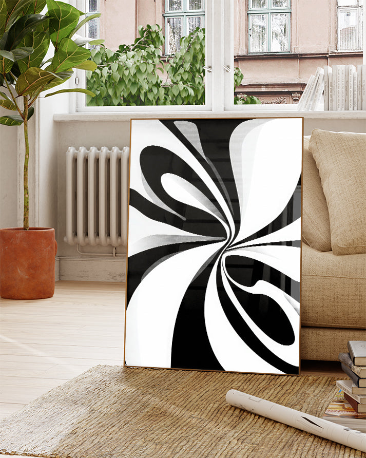 Abstraktes Kurven Poster modern – Silent Curve Poster – FineArt Wandbild, moderne Kunst & Fine Art Print von Spawnd, handgefertigt & Made in Germany