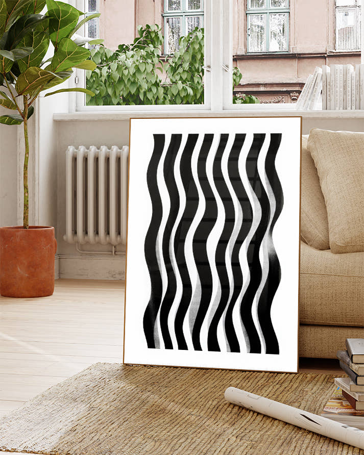 Abstraktes Linien Muster Poster – Soft Flux Poster – FineArt Wandbild, moderne Kunst &amp; Fine Art Print von Spawnd, handgefertigt &amp; Made in Germany