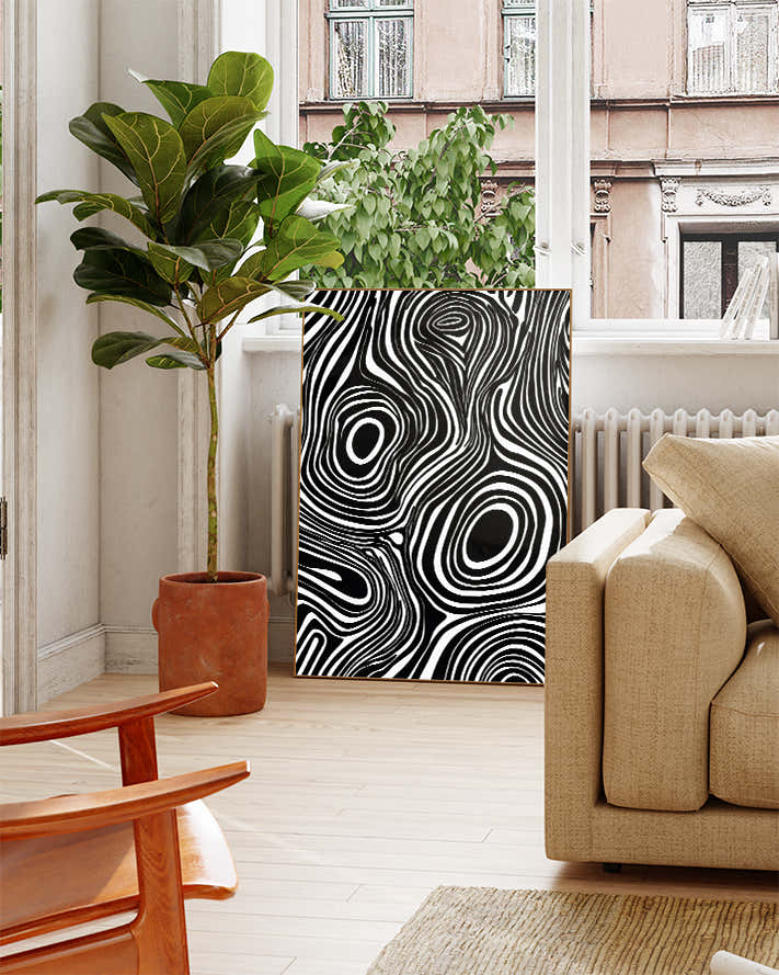 Abstraktes Linien Poster modern – Soft Interval Poster – FineArt Wandbild, moderne Kunst & Fine Art Print von Spawnd, handgefertigt & Made in Germany