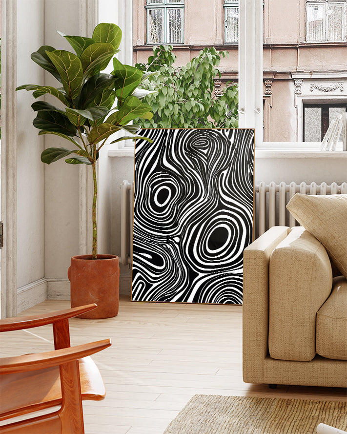 Abstraktes Linien Poster modern – Soft Interval Poster – FineArt Wandbild, moderne Kunst & Fine Art Print von Spawnd, handgefertigt & Made in Germany