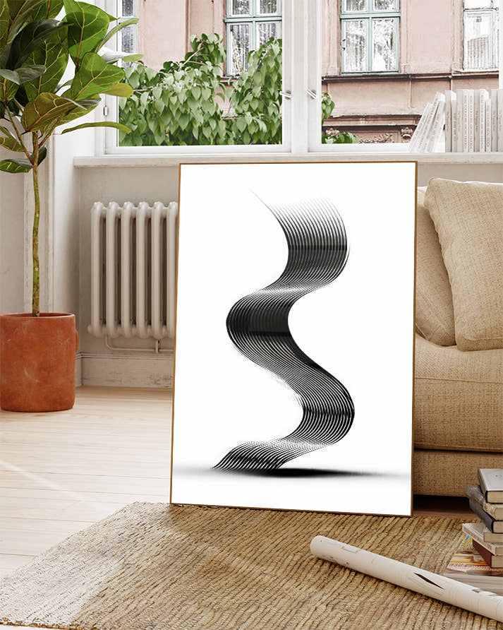 Abstraktes Linien Poster modern – Visual Depth Poster – FineArt Wandbild, moderne Kunst &amp; Fine Art Print von Spawnd, handgefertigt &amp; Made in Germany