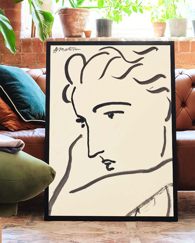 Abstraktes Linien Profil Kunstposter – Line Profile Poster – FineArt Wandbild, moderne Kunst & Fine Art Print von Spawnd, handgefertigt & Made in Germany