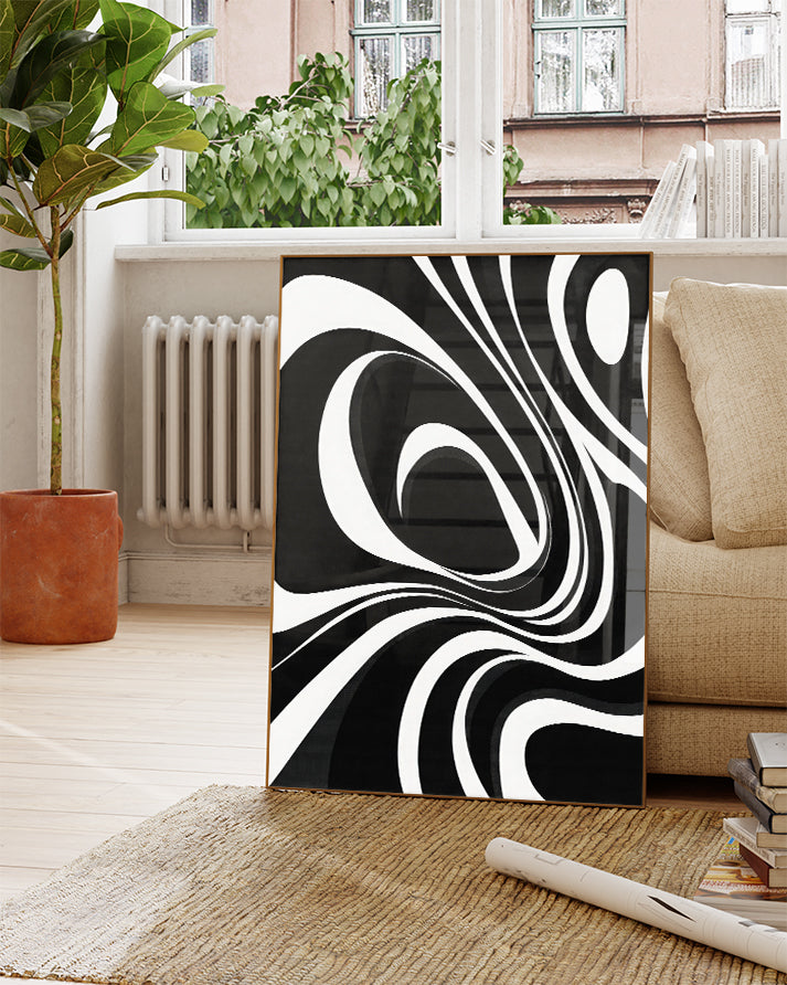 Abstraktes Linien Struktur Poster – Silent Field Poster – FineArt Wandbild, moderne Kunst & Fine Art Print von Spawnd, handgefertigt & Made in Germany