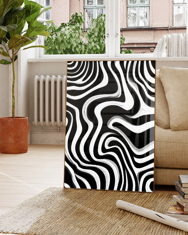 Abstraktes Muster Poster modern – Silent Pattern Poster – FineArt Wandbild, moderne Kunst & Fine Art Print von Spawnd, handgefertigt & Made in Germany
