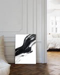 Abstraktes Schwarz Weiß Linien Muster – Dark Interlock Poster – FineArt Wandbild, moderne Kunst & Fine Art Print von Spawnd, handgefertigt & Made in Germany