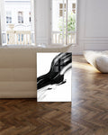 Abstraktes Schwarz Weiß Linien Muster – Dark Interlock Poster – FineArt Wandbild, moderne Kunst & Fine Art Print von Spawnd, handgefertigt & Made in Germany
