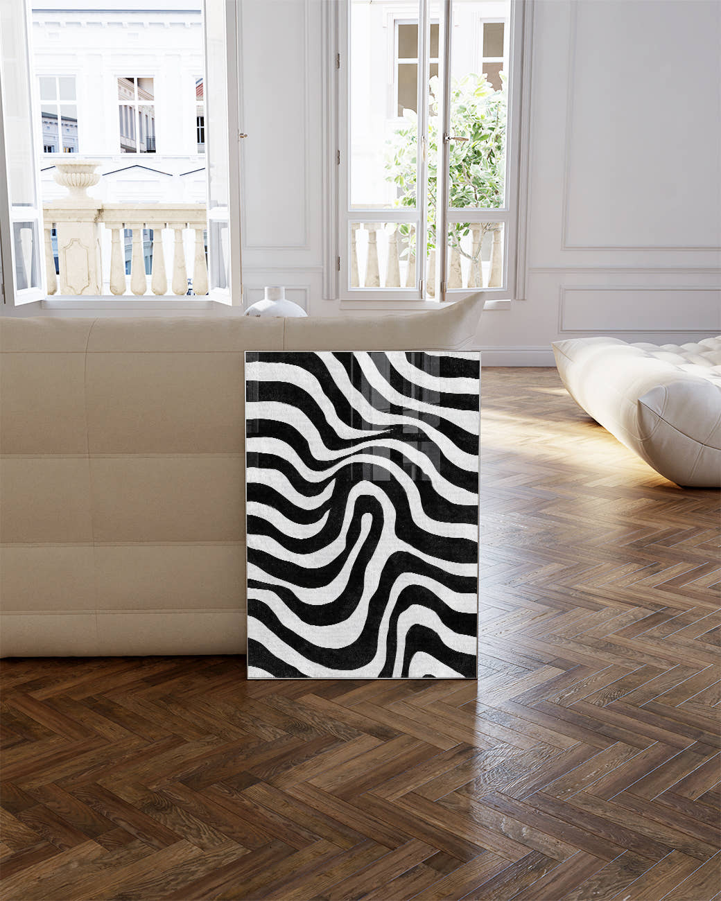 Abstraktes Schwarz Weiß Struktur Poster – Dark Structure Poster – FineArt Wandbild, moderne Kunst &amp; Fine Art Print von Spawnd, handgefertigt &amp; Made in Germany