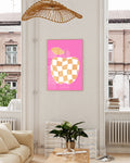 Apfel Poster mit Karomuster – Checkered Apple Poster – FineArt Wandbild, moderne Kunst & Fine Art Print von Spawnd, handgefertigt & Made in Germany