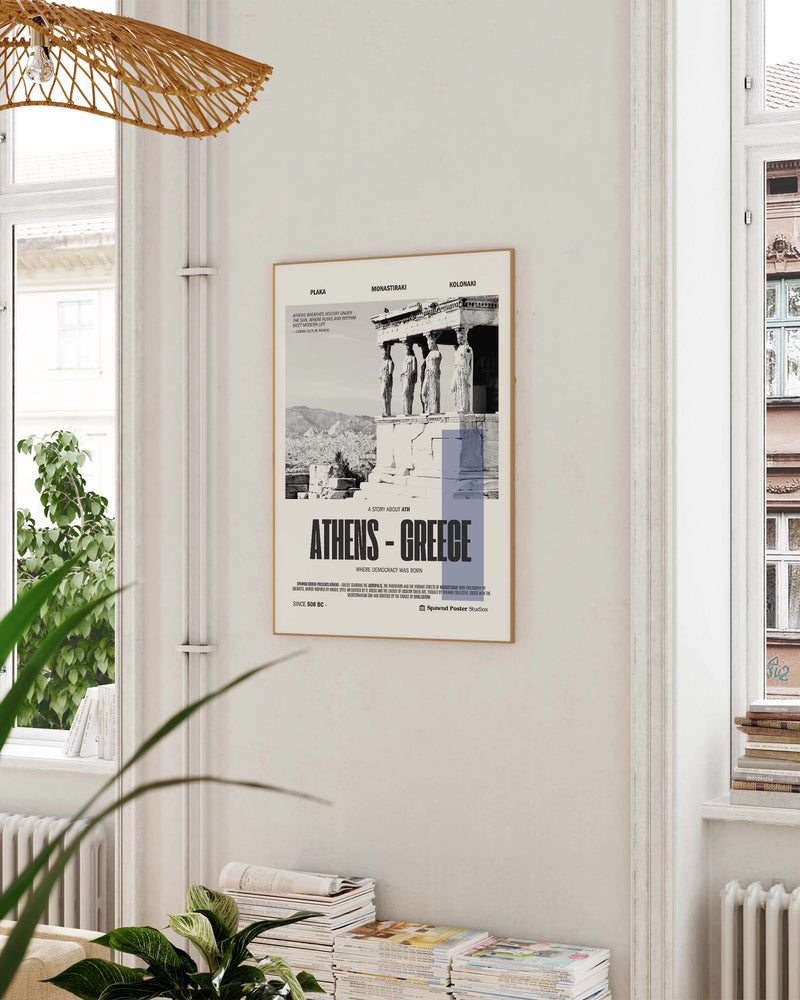 Athens Poster – FineArt Wandbild, moderne Kunst & Fine Art Print von Spawnd, handgefertigt & Made in Germany