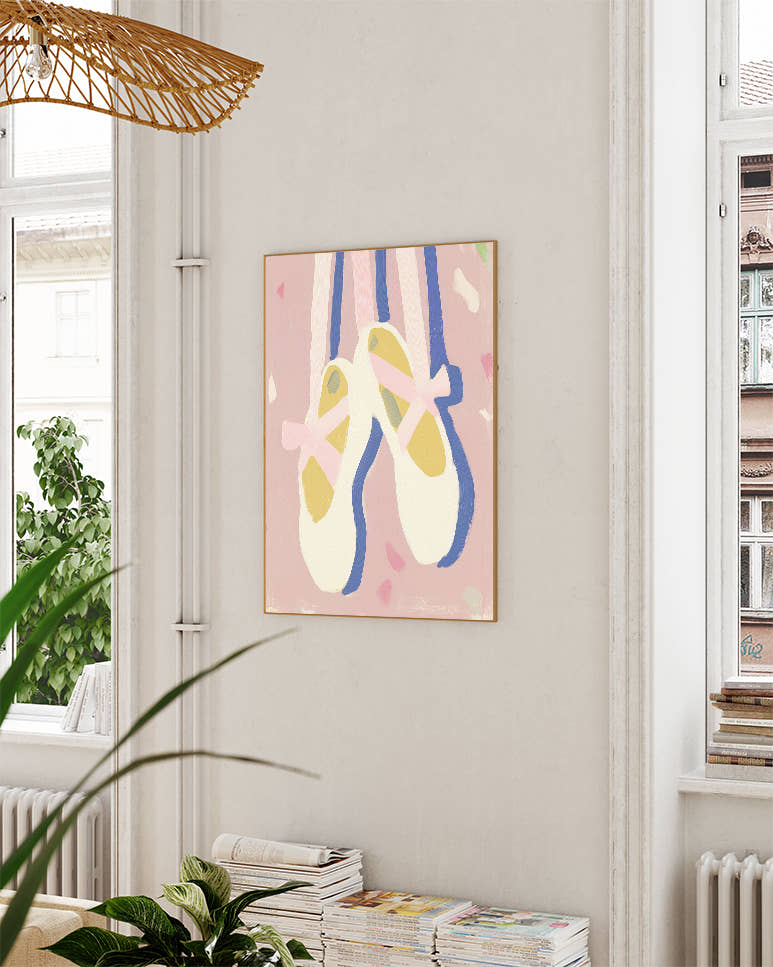 Ballettschuhe Poster – Ballet Dream Poster – FineArt Wandbild, moderne Kunst &amp; Fine Art Print von Spawnd, handgefertigt &amp; Made in Germany