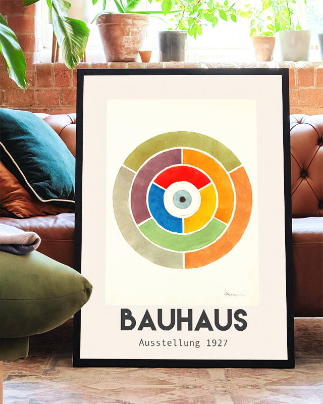 Bauhaus Ausstellung 1927 – Farbkreis Komposition Poster – FineArt Wandbild, moderne Kunst &amp; Fine Art Print von Spawnd, handgefertigt &amp; Made in Germany