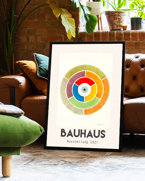 Bauhaus Ausstellung 1927 – Farbkreis Komposition Poster – FineArt Wandbild, moderne Kunst &amp; Fine Art Print von Spawnd, handgefertigt &amp; Made in Germany