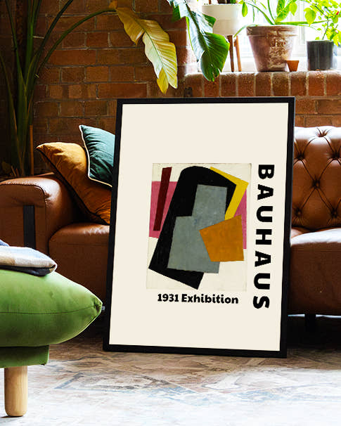 Bauhaus Ausstellung Poster 1931 – Abstrakte Formen Poster – FineArt Wandbild, moderne Kunst &amp; Fine Art Print von Spawnd, handgefertigt &amp; Made in Germany
