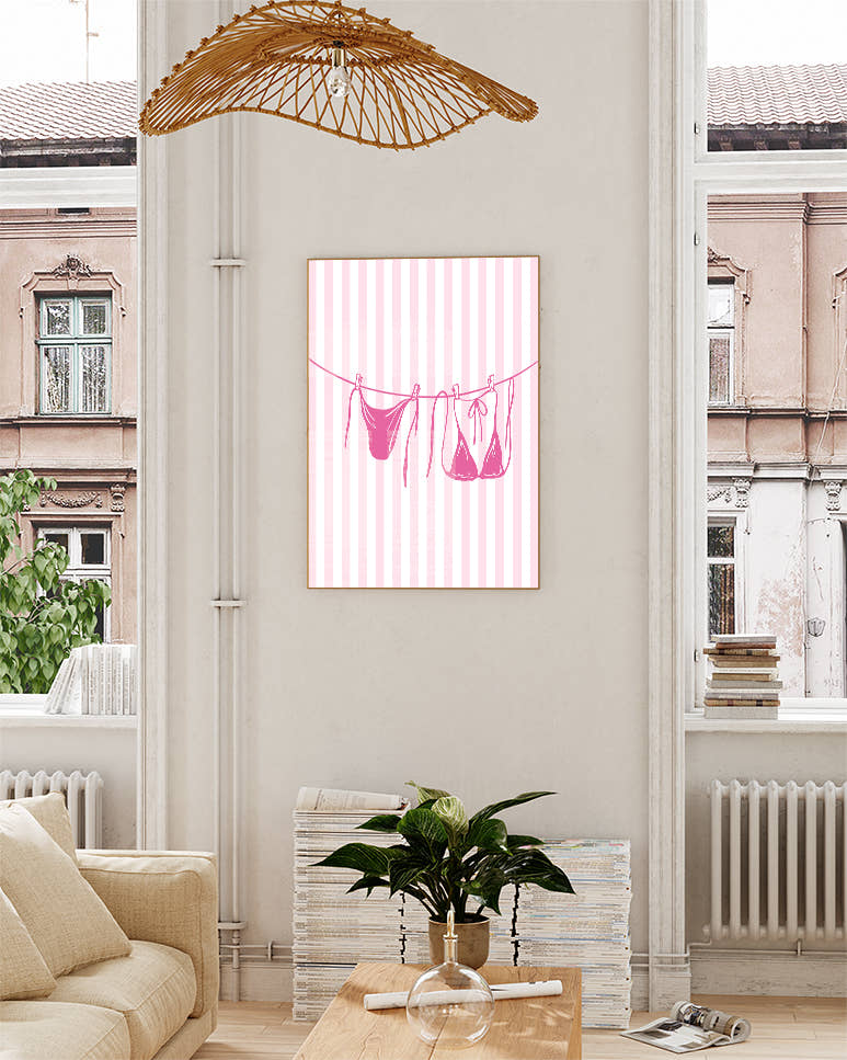 Bikini Poster Illustration – Bikini Line Poster – FineArt Wandbild, moderne Kunst &amp; Fine Art Print von Spawnd, handgefertigt &amp; Made in Germany