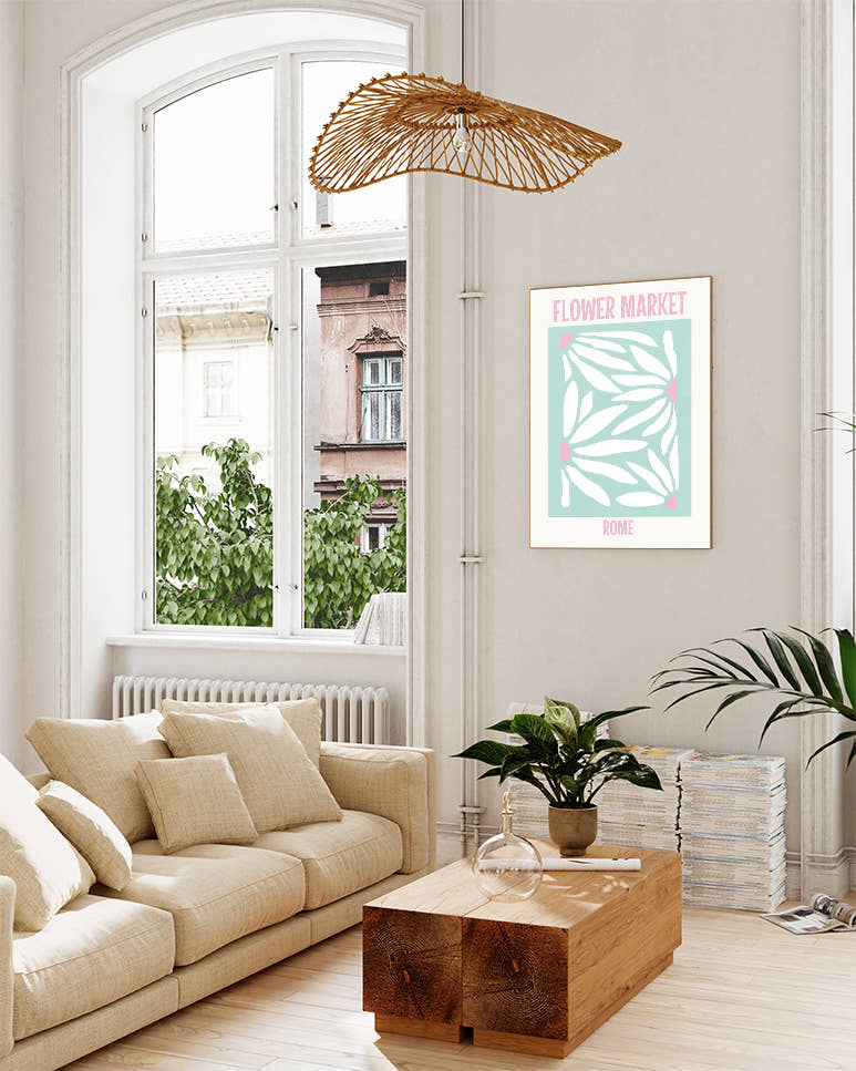 Blumenposter – Flower Market Rome Poster – FineArt Wandbild, moderne Kunst &amp; Fine Art Print von Spawnd, handgefertigt &amp; Made in Germany