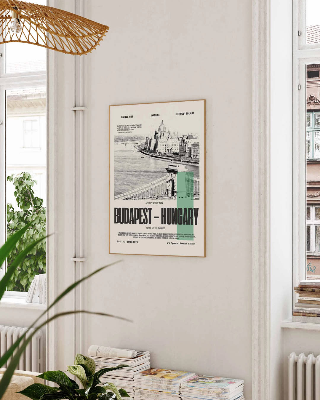 Budapest Poster – FineArt Wandbild, moderne Kunst &amp; Fine Art Print von Spawnd, handgefertigt &amp; Made in Germany