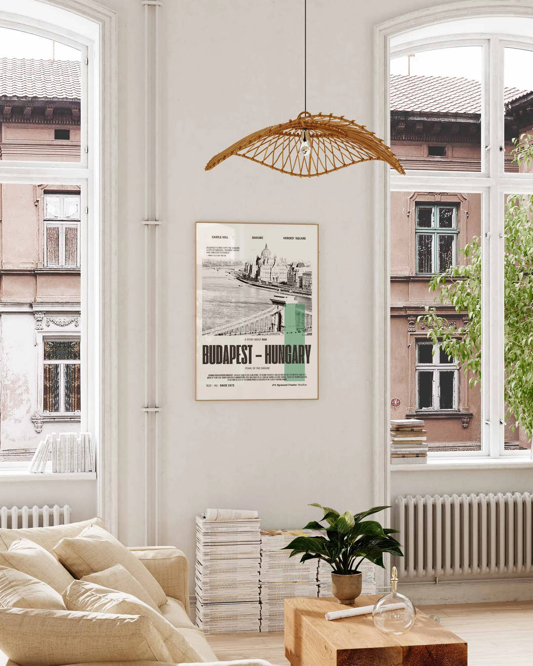 Budapest Poster – FineArt Wandbild, moderne Kunst &amp; Fine Art Print von Spawnd, handgefertigt &amp; Made in Germany