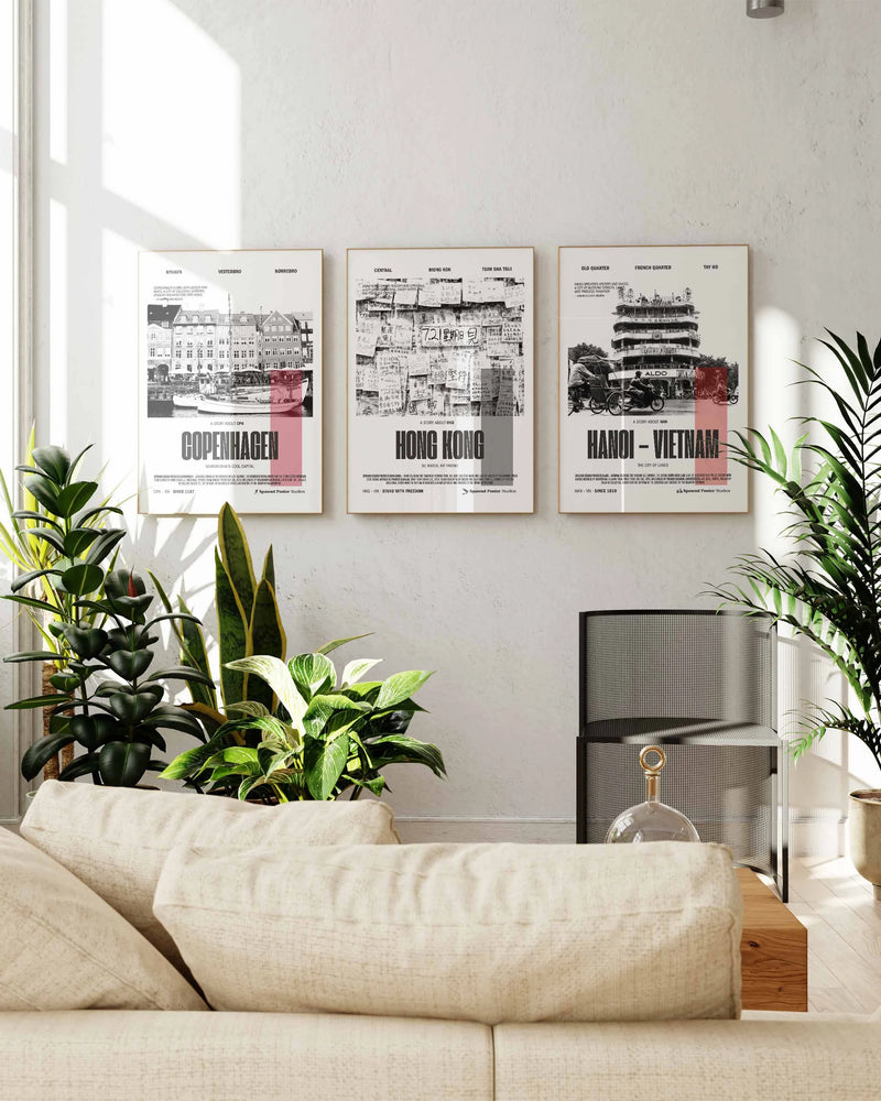 Hanoi Poster – FineArt Wandbild, moderne Kunst & Fine Art Print von Spawnd, handgefertigt & Made in Germany