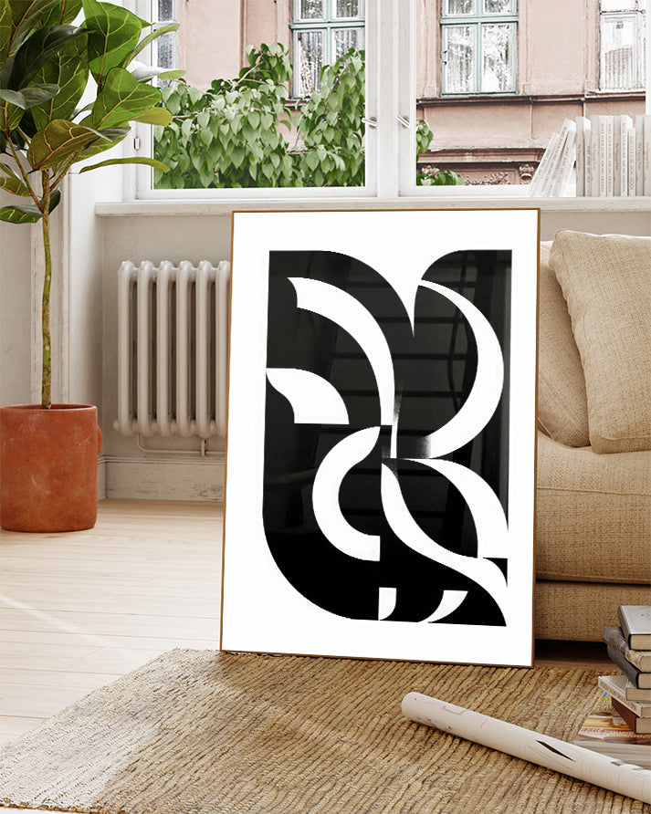 Dynamisches Linien Poster modern – Visual Tension Poster – FineArt Wandbild, moderne Kunst & Fine Art Print von Spawnd, handgefertigt & Made in Germany