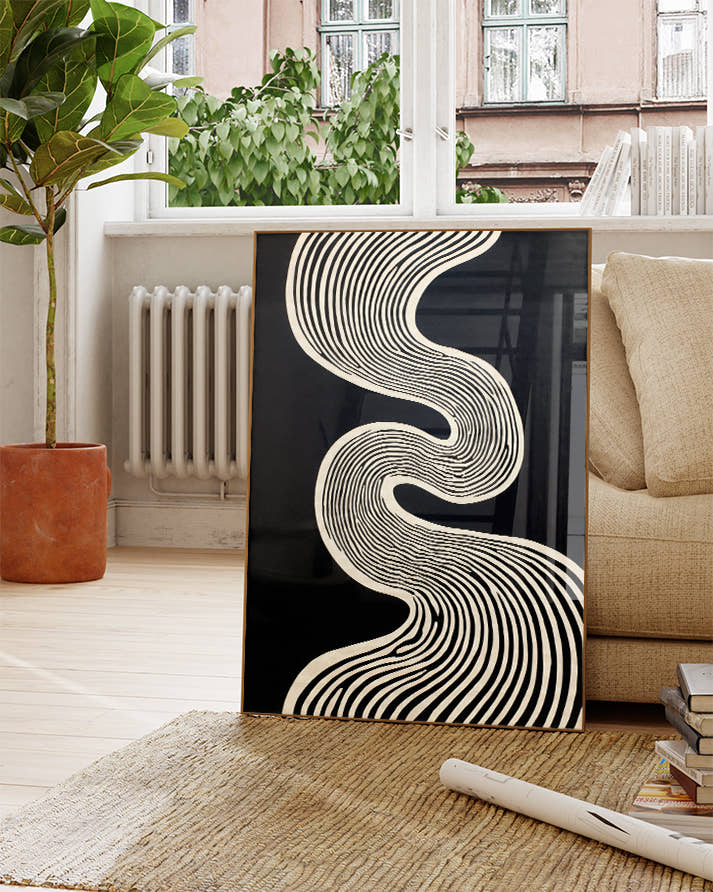 Fließendes Linien Poster modern – Soft Structure Poster – FineArt Wandbild, moderne Kunst &amp; Fine Art Print von Spawnd, handgefertigt &amp; Made in Germany