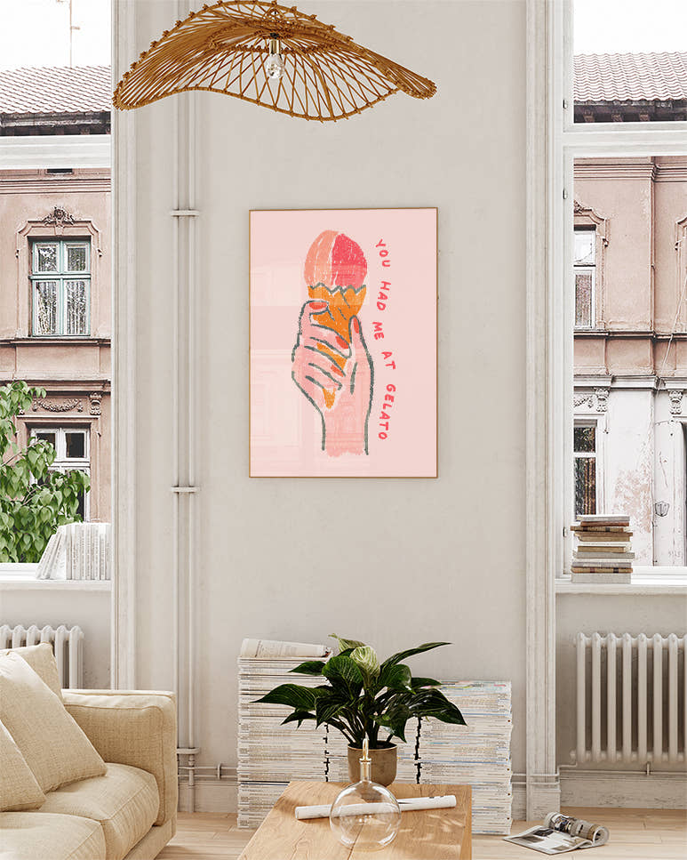 Gelato Poster – You Had Me At Gelato Poster – FineArt Wandbild, moderne Kunst &amp; Fine Art Print von Spawnd, handgefertigt &amp; Made in Germany