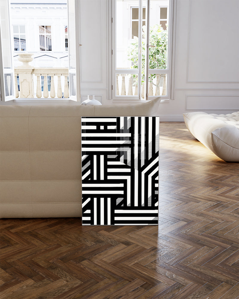 Geometrisches Schwarz Weiß Design Poster – Balanced Form Poster – FineArt Wandbild, moderne Kunst & Fine Art Print von Spawnd, handgefertigt & Made in Germany