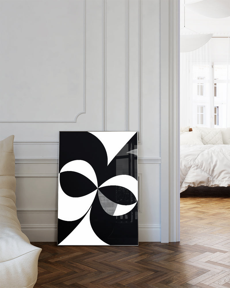 Geometrisches Schwarz Weiß Poster modern – Mono Gradient Poster – FineArt Wandbild, moderne Kunst & Fine Art Print von Spawnd, handgefertigt & Made in Germany