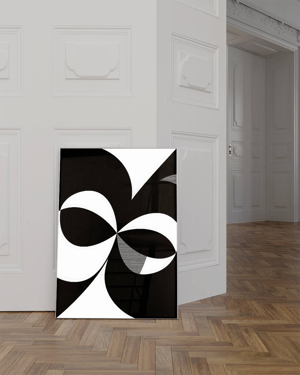 Geometrisches Schwarz Weiß Poster modern – Mono Gradient Poster – FineArt Wandbild, moderne Kunst &amp; Fine Art Print von Spawnd, handgefertigt &amp; Made in Germany