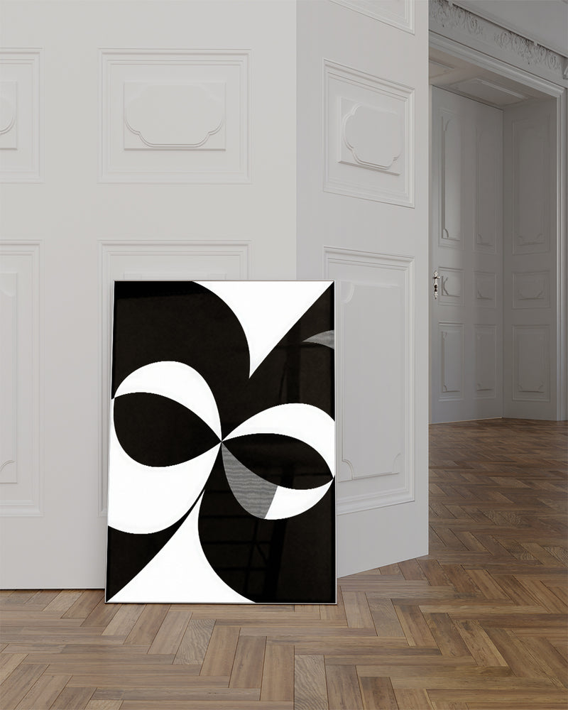 Geometrisches Schwarz Weiß Poster modern – Mono Gradient Poster – FineArt Wandbild, moderne Kunst & Fine Art Print von Spawnd, handgefertigt & Made in Germany