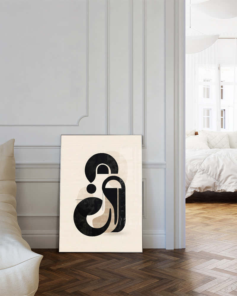 Geometrisches Schwarz Weiß Poster modern – Mono Swell Poster – FineArt Wandbild, moderne Kunst & Fine Art Print von Spawnd, handgefertigt & Made in Germany