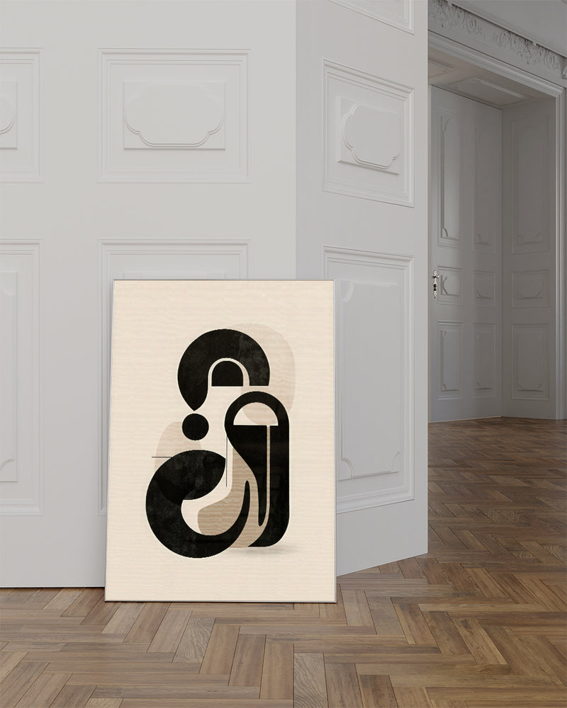 Geometrisches Schwarz Weiß Poster modern – Mono Swell Poster – FineArt Wandbild, moderne Kunst & Fine Art Print von Spawnd, handgefertigt & Made in Germany