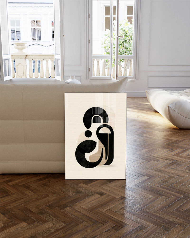 Geometrisches Schwarz Weiß Poster modern – Mono Swell Poster – FineArt Wandbild, moderne Kunst & Fine Art Print von Spawnd, handgefertigt & Made in Germany
