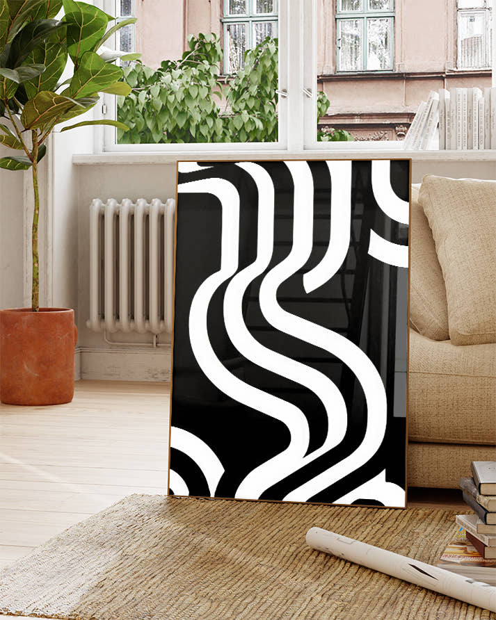 Geometrisches Schwarz Weiß Poster – Silent Geometry Poster – FineArt Wandbild, moderne Kunst &amp; Fine Art Print von Spawnd, handgefertigt &amp; Made in Germany