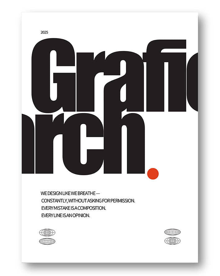Grafic Arch Poster in Schwarz mit rotem Punkt auf weißem Hintergrund – minimalistischer Spawnd® Kunstdruck für stilvolle Räume.