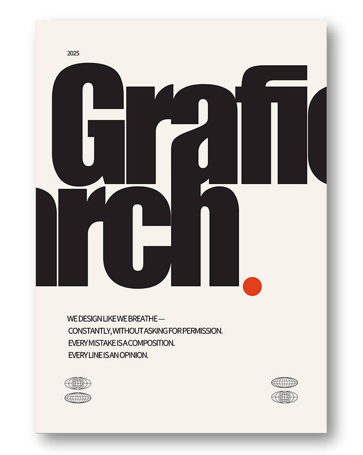 Typografie Poster Grafic Arch in Schwarz auf beigem Hintergrund – Spawnd® FineArt Print mit architektonischem Design für moderne Räume.
