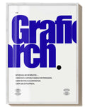 Typografie Poster Grafic Arch in Blau mit weißem Rahmen – Spawnd® FineArt Print mit architektonischem Design für stilvolle Räume.