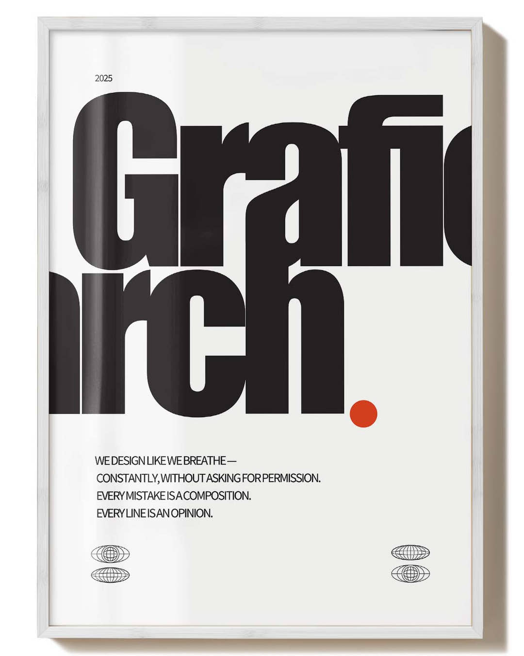 Grafic Arch | Typografie Poster – Spawnd® mit schwarzer Typografie im weißen Rahmen. Architektonisch inspiriertes FineArt für moderne Wohnräume.