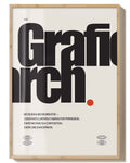 Grafic Arch | Typografie Poster – Spawnd® im Holzrahmen mit schwarzer Schrift. Grafisches Poster für stilvolle Einrichtung im Home & Garden Bereich.