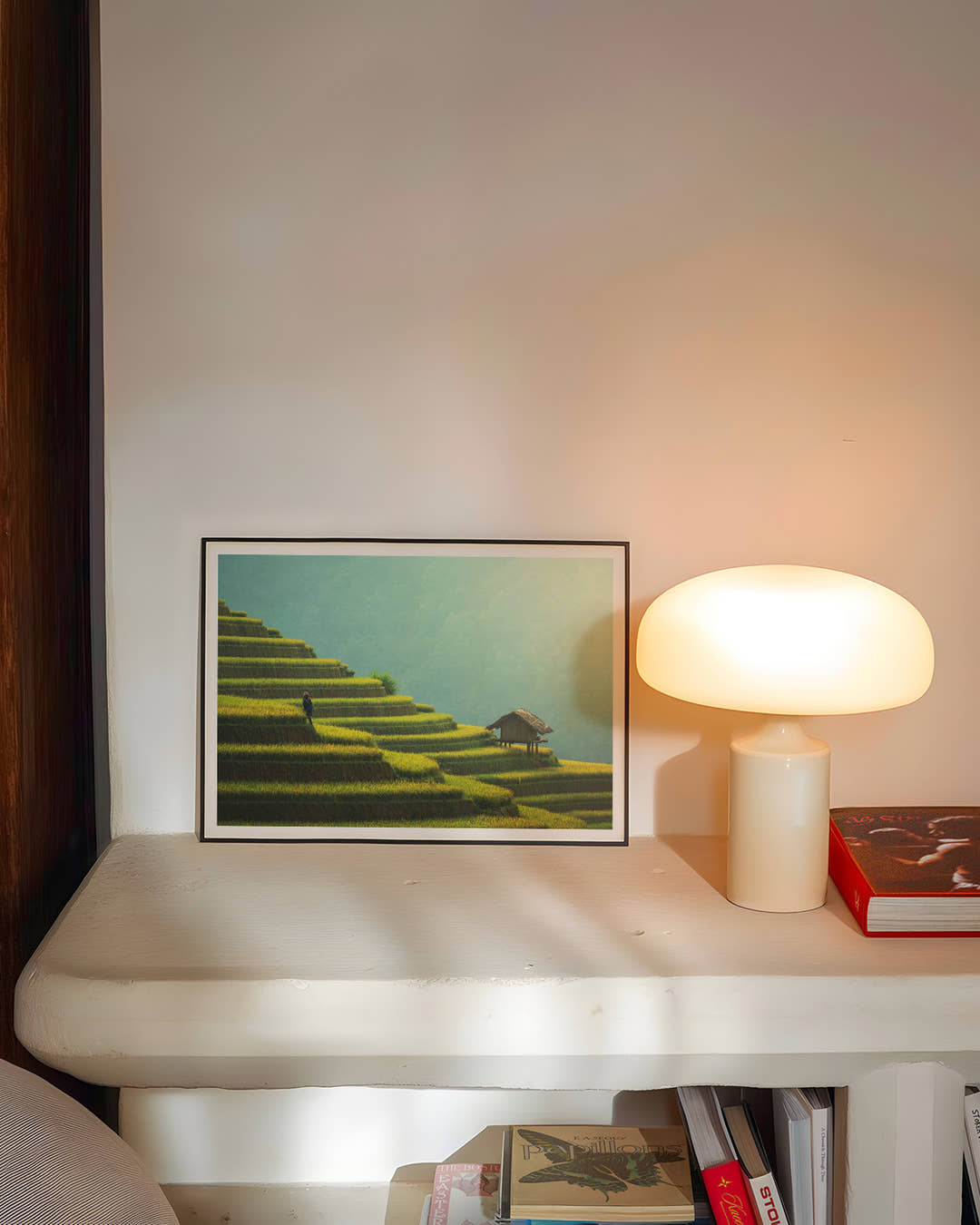 Green steps Poster – FineArt Wandbild, moderne Kunst &amp; Fine Art Print von Spawnd, handgefertigt &amp; Made in Germany