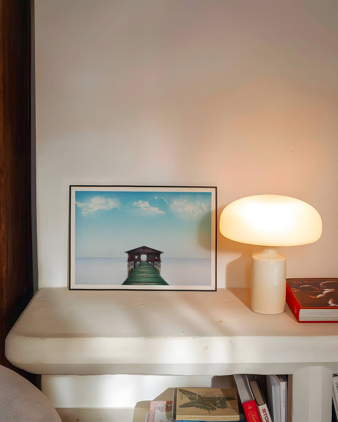 House in the ocean Poster – FineArt Wandbild, moderne Kunst &amp; Fine Art Print von Spawnd, handgefertigt &amp; Made in Germany
