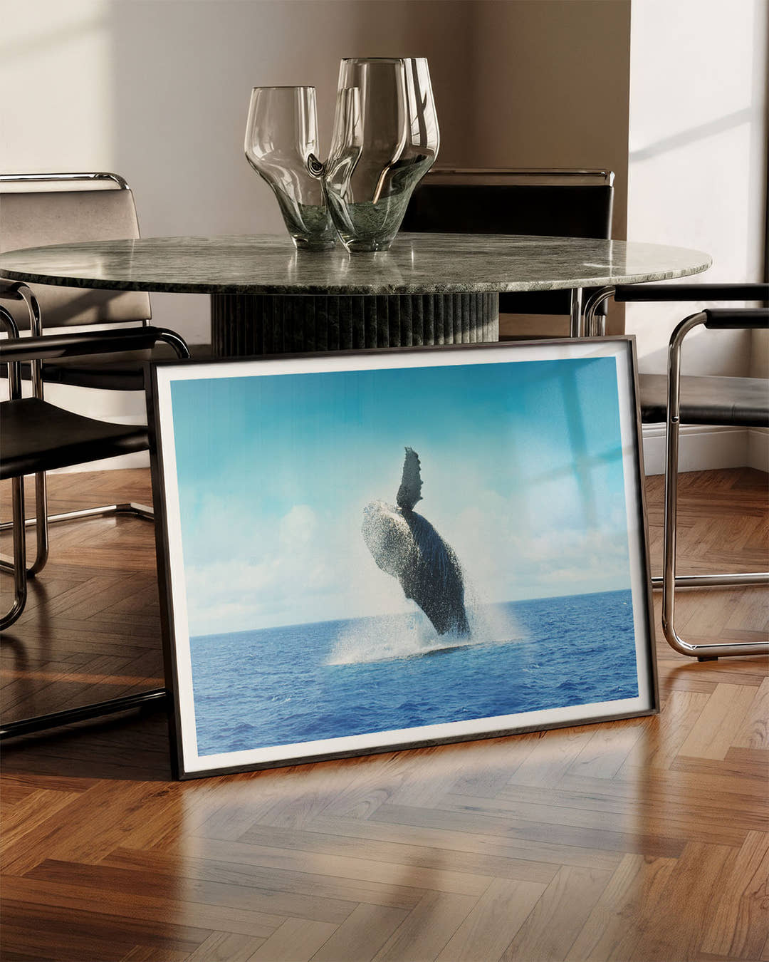 jumping Poster – FineArt Wandbild, moderne Kunst &amp; Fine Art Print von Spawnd, handgefertigt &amp; Made in Germany