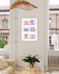 Kaffeetassen Poster Illustration – Coffee Cups Poster – FineArt Wandbild, moderne Kunst & Fine Art Print von Spawnd, handgefertigt & Made in Germany