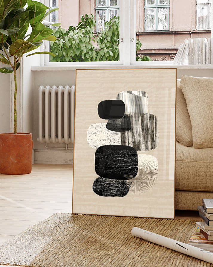 Minimalistisches Formen Poster modern – Soft Torsion Poster – FineArt Wandbild, moderne Kunst &amp; Fine Art Print von Spawnd, handgefertigt &amp; Made in Germany