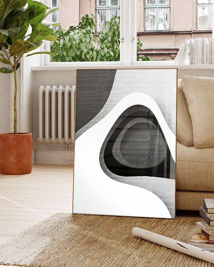 Minimalistisches Kontrast Poster Schwarz Weiß – Visual Density Poster – FineArt Wandbild, moderne Kunst &amp; Fine Art Print von Spawnd, handgefertigt &amp; Made in Germany